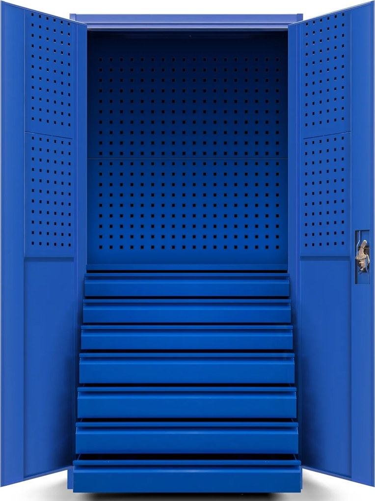 Szafa warsztatowa z szufladami Darek 92x50x185 cm niebieska