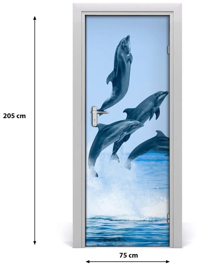 Fototapeta samoprzylepna na drzwi skaczące delfiny