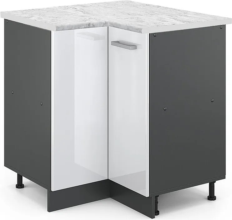 Szafka narożna biały wysoki połysk 75.6x60x81.6 r-line