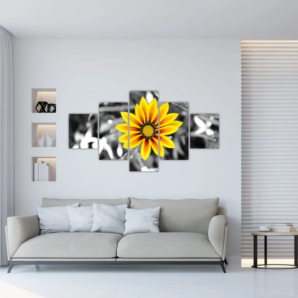 Obraz żółtego kwiatu (125x70 cm)
