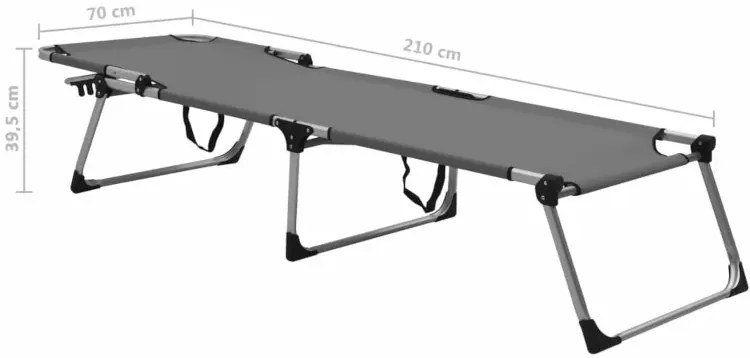 Leżak aluminiowy do ogrodu z oparciem szary H8-E40
