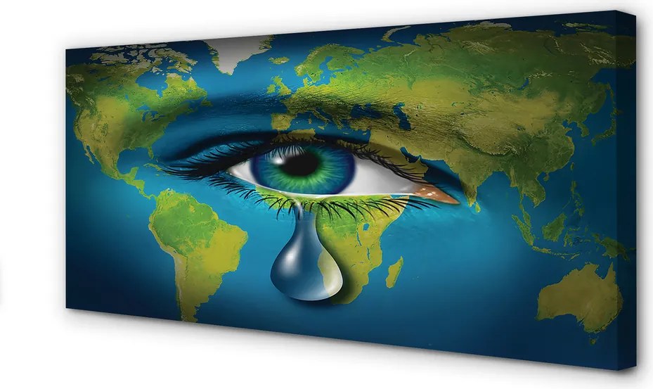 Duży obraz na płótnie Mapa w Oku z Łzą