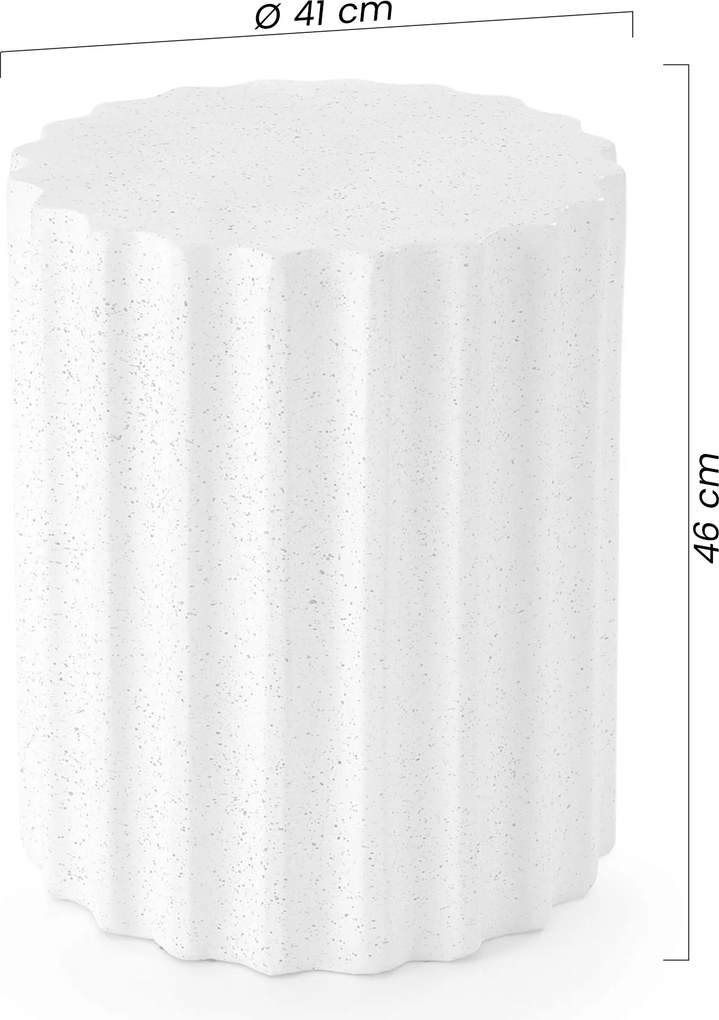 Stolik kawowy Tiaris 41 cm - białe lastryko