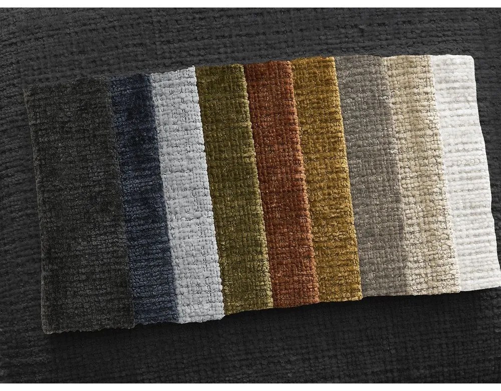 Czarny narożnik z tkaniny szenilowej (lewostronny/z szezlongiem) Leonore – Bobochic Paris