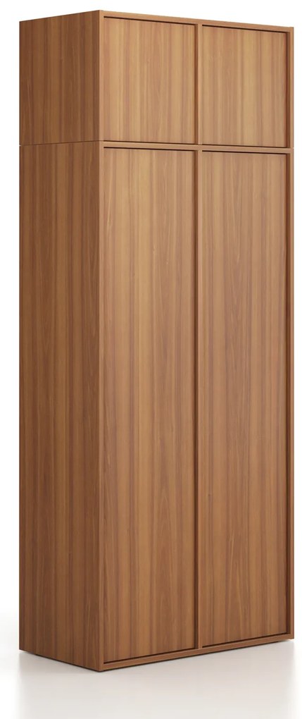 Nadstawka do szaf FRAME, 2x drzwi, 872 x 450 x 427 mm, PUSH-lock, orzech