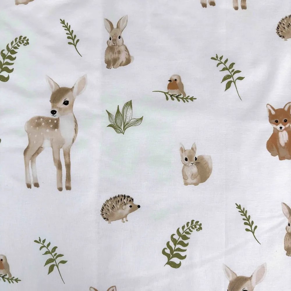 Biało-brązowa bawełniana pościel dziecięca do łóżeczka 100x135 cm Forest Animals – Jerry Fabrics