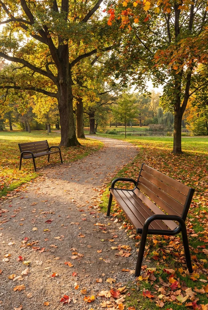 Stalowa ławka parkowa palisander C1-E59