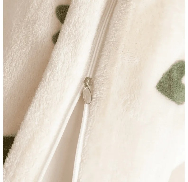 PrzytulneMieszkanie.pl PrzytulneMieszkanie.pl Pościel z mikropluszu HEARTINO kremowa Rozmiar pościeli: 2 szt 70 x 90 cm | 200 x 220 cm