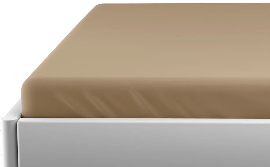 PrzytulneMieszkanie.pl Jersey prześcieradło dziecięce beżowe 70x140 cm