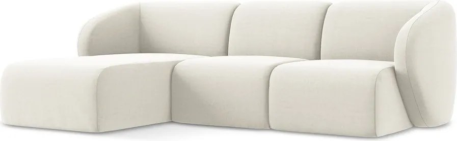 Beżowy aksamitny narożnik (lewostronny/z szezlongiem) Lani – Makamii