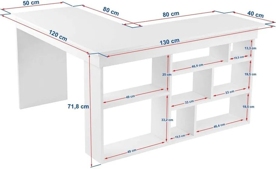 Biurko w dekorze orzecha 120x130 cm Vesper – Kalune Design