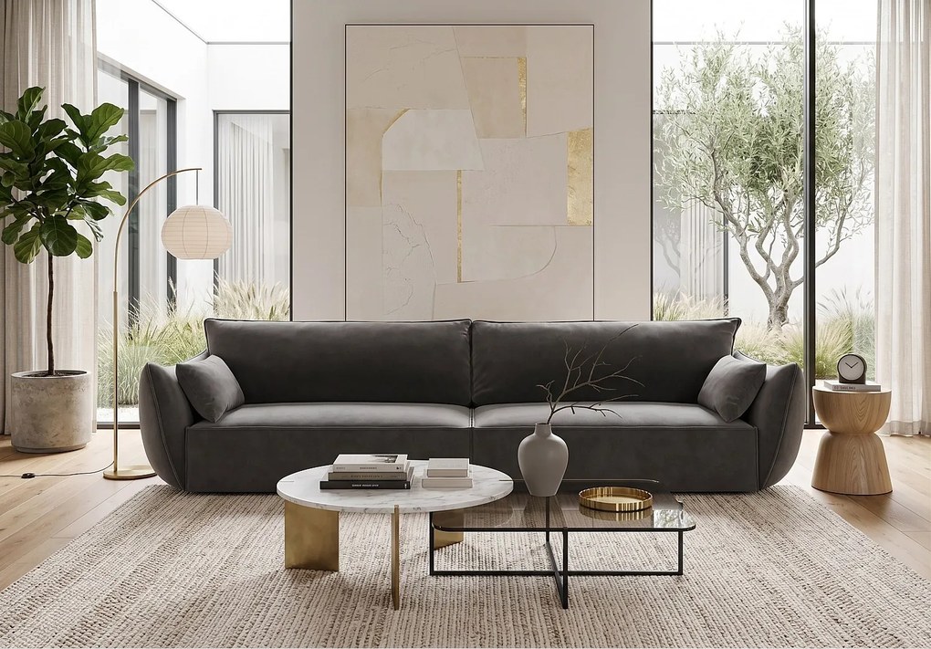 Sofa 3 Cookie tapicerowana Manila 16 ciemnoszara 248 cm