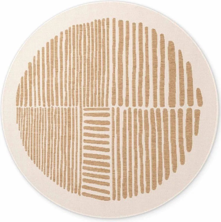 Kremowy/w naturalnym kolorze okrągły dywan odpowiedni na zewnątrz ø 200 cm Haringey Bounds – Ted Baker