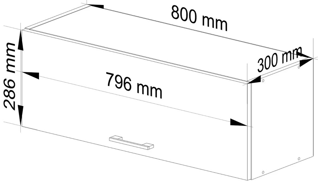 Biała szafka uchylna wisząca 80 cm A0-E97