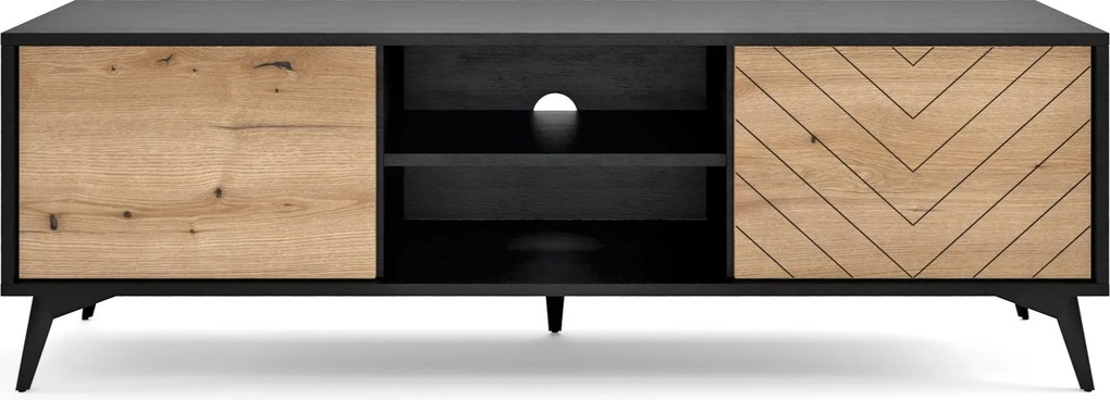 Szafka RTV stojąca DIAMANTE 153,4 cm do Salonu pod Telewizor - Czarny