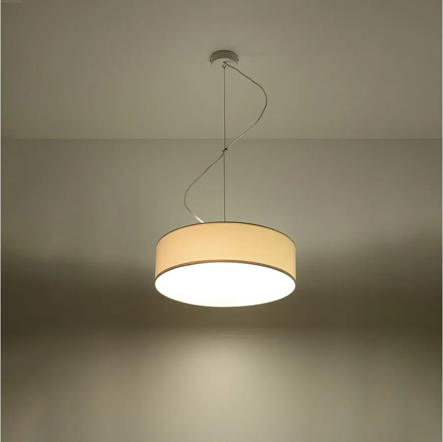 Lampy wiszące minimalistyczny Cercle, PVC - 2 źródło światła 3000K - L.35 x H.111 cm - biały