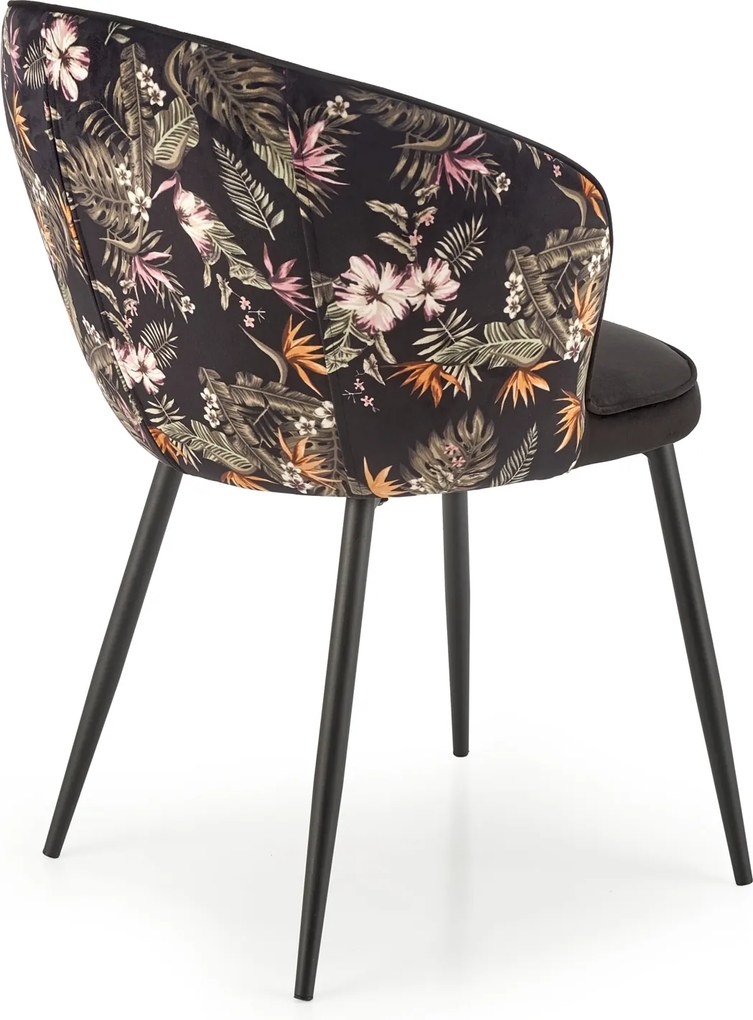 Krzesło z podłokietnikami K506 z wzorem z tyłu oparcia