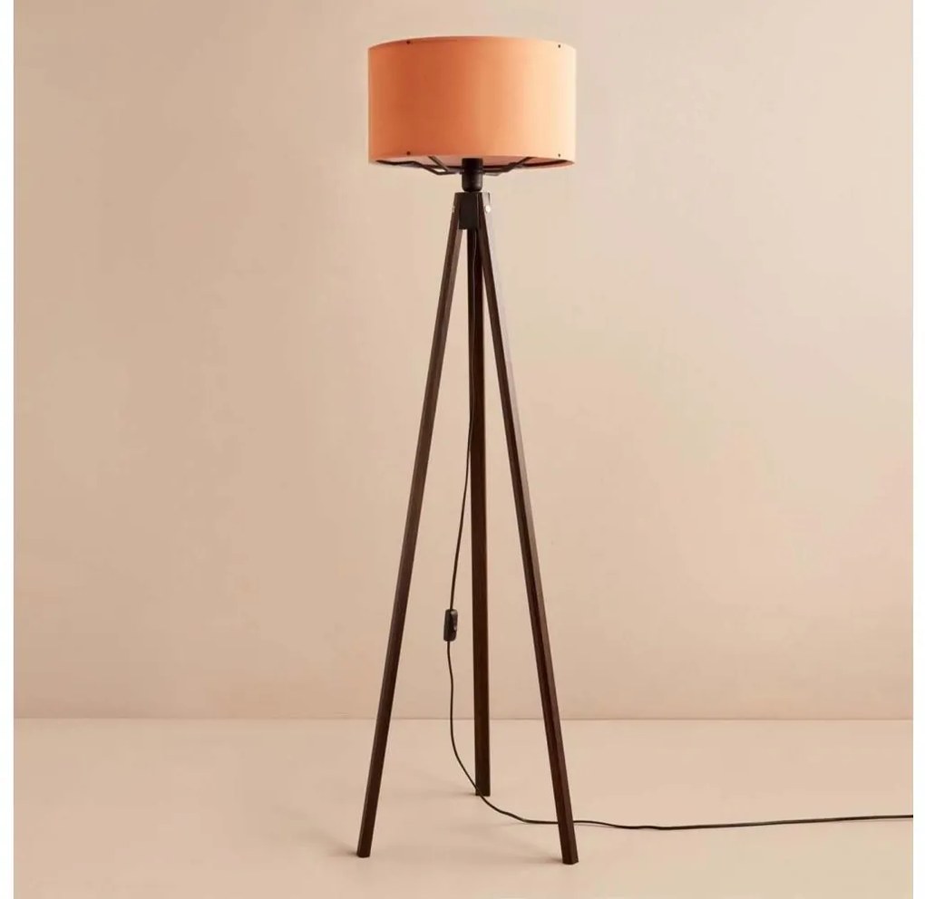 Lampa stojąca AYD 1xE27/40W/230V brązowa/pomarańczowa