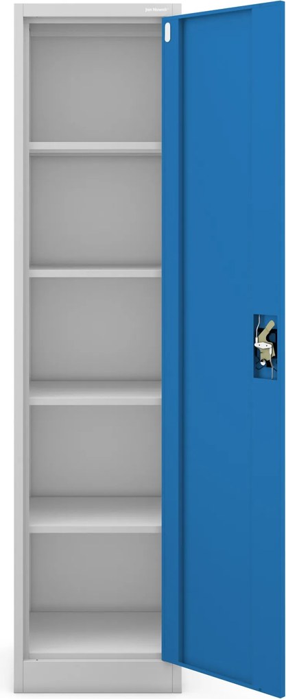 Szafa na akta kartotekowa na klucz szaro-niebieska, 450x1850x400 mm: ALEX