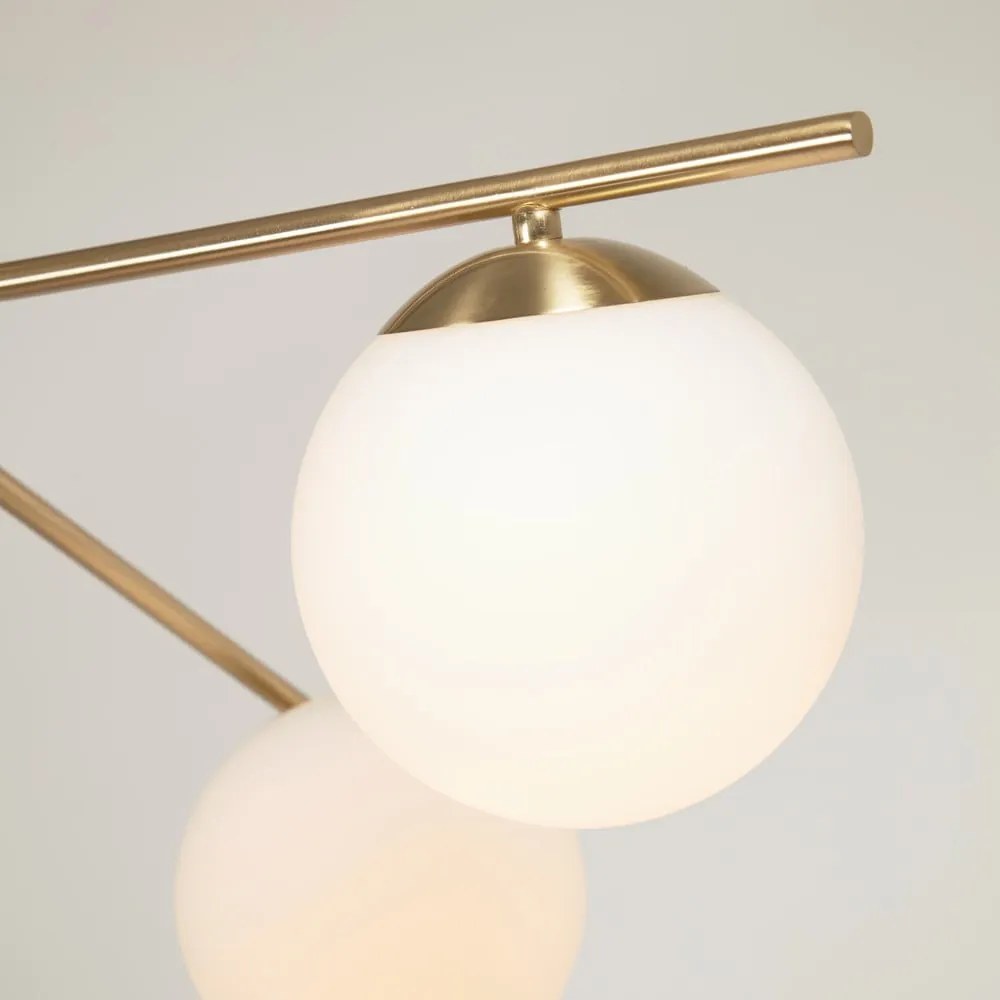 Lampa sufitowa w biało-złotym kolorze ze szklanym kloszem ø 14 cm Mahala – Kave Home