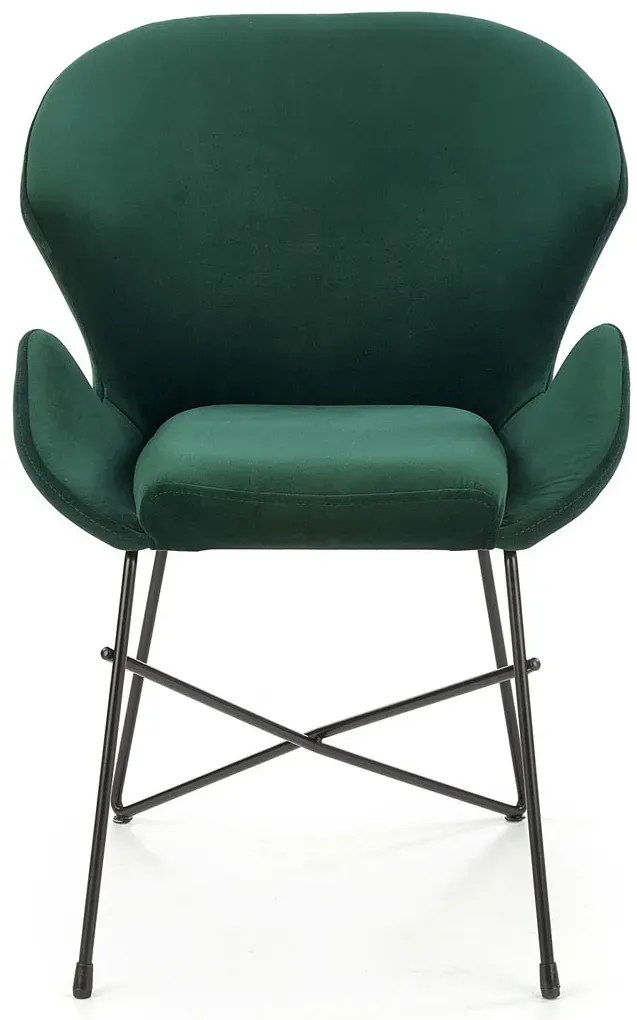 Zielone designerskie tapicerowane welurem krzesło N8-G58