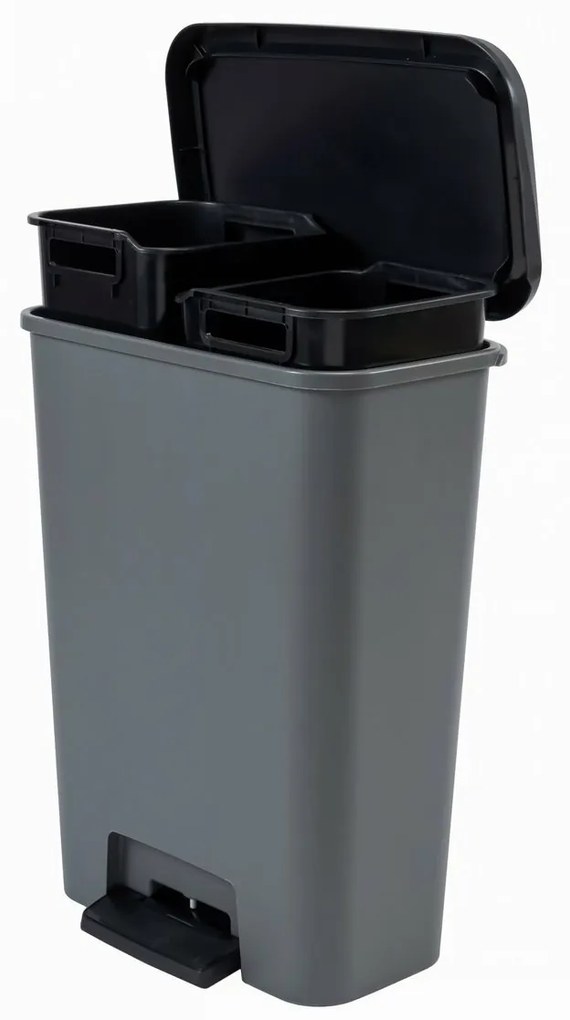 Curver Kosz na odpady do sortowania odpadów Compatta, 23 + 23 l, 23 + 23 l