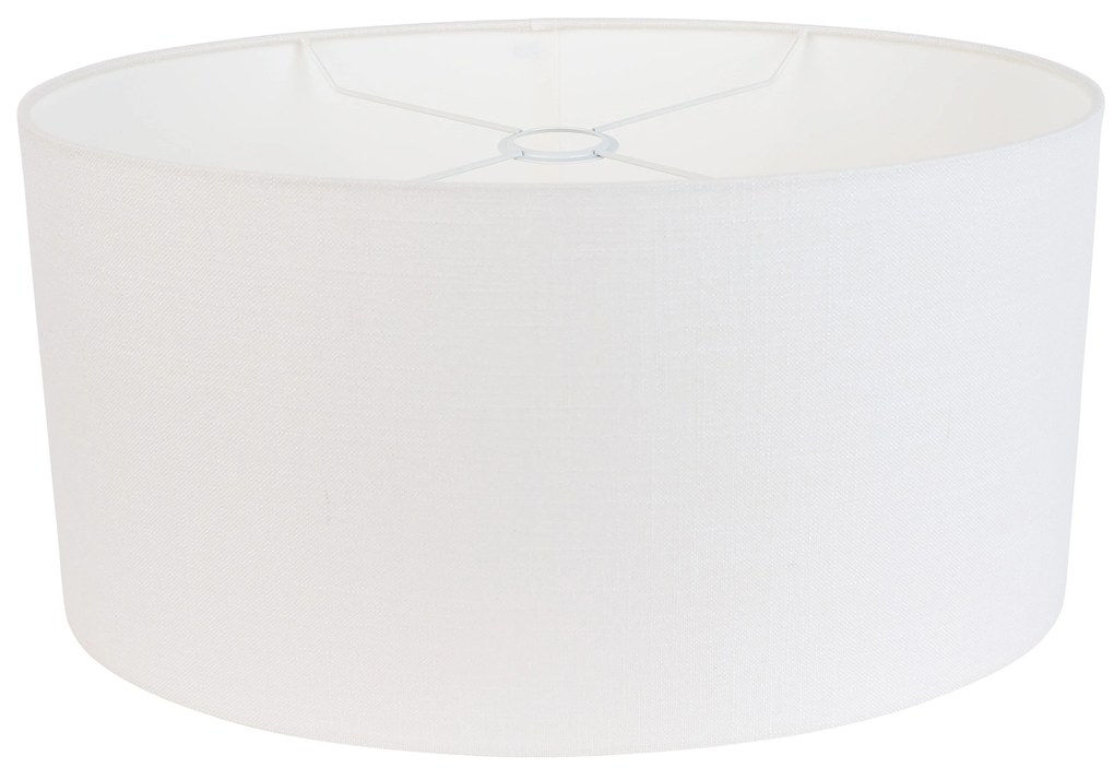 Abażur z lnu, biały, owalny, 50/33/25 Nowoczesny