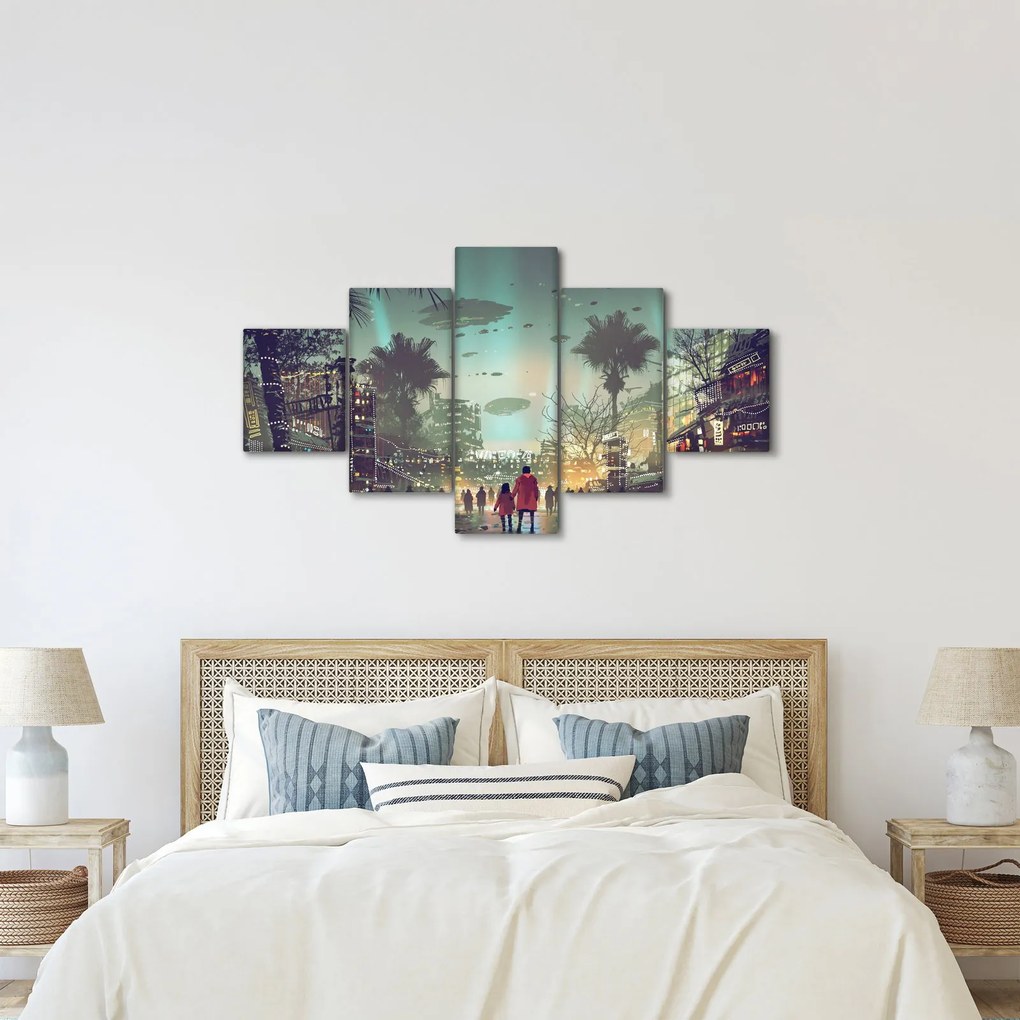 Obraz - miasto w przyszłości (125x70 cm)