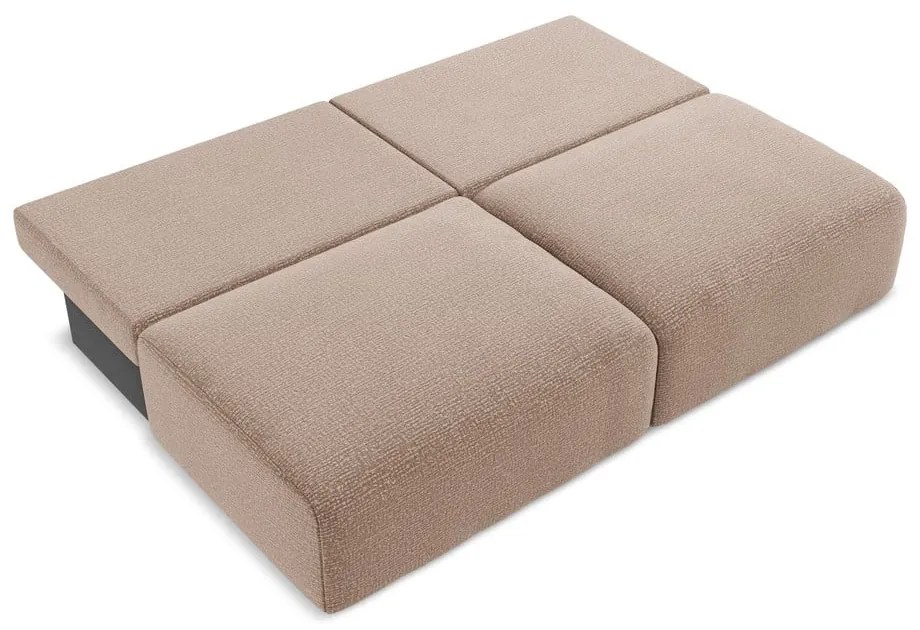 Jasnobrązowa rozkładana/ze schowkiem sofa 216 cm Kalena – Makamii