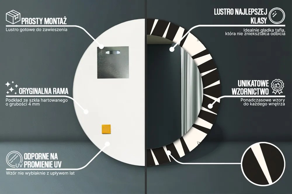 Abstrakcja geometria Lustro dekoracyjne okrągłe