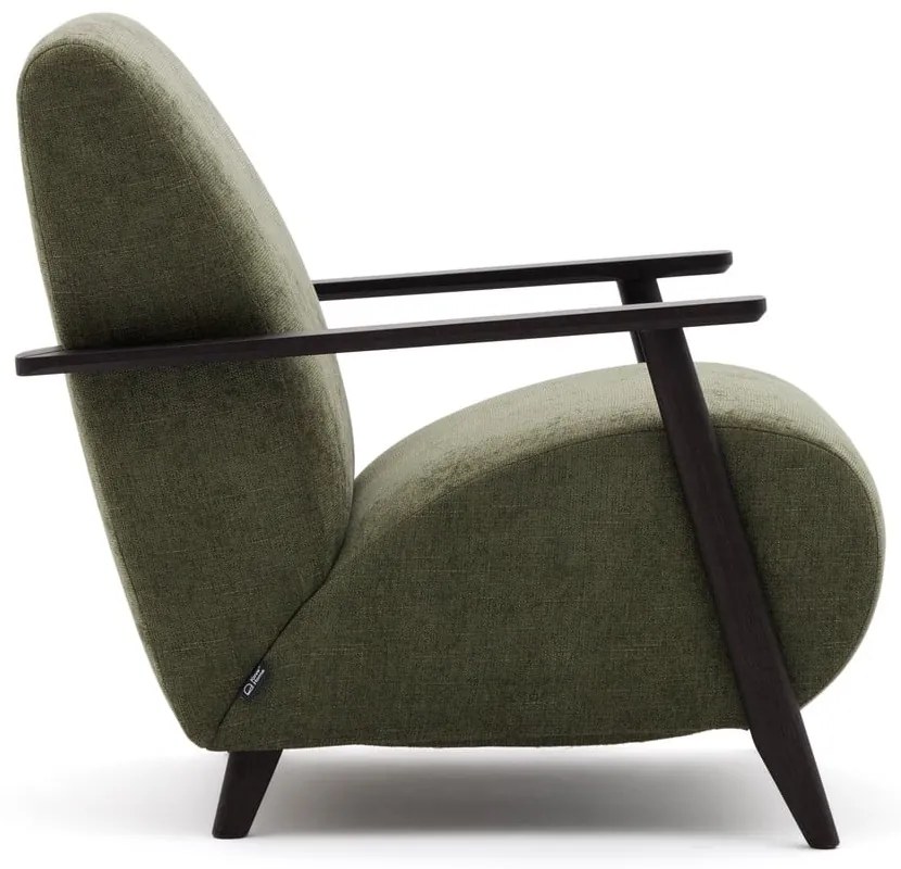 Zielony fotel z tkaniny szenilowej Meghan – Kave Home