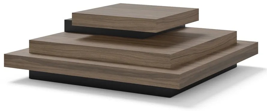 Czarny stolik w dekorze orzecha 110x110 cm Slate – TemaHome