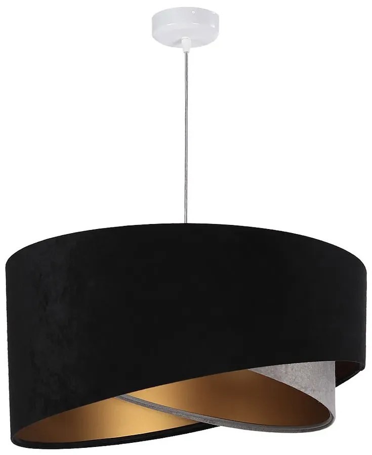 Czarno-szara lampa wisząca z weluru - 4X EX981 B4-C75