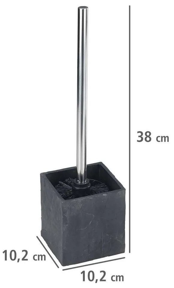Pojemnik na szczotkę SLATE ROCK + szczotka WC, WENKO