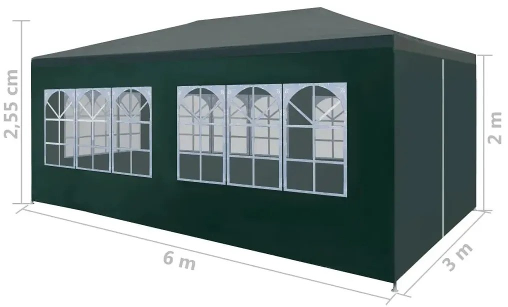 Zielony namiot plenerowy z oknami L2-P90