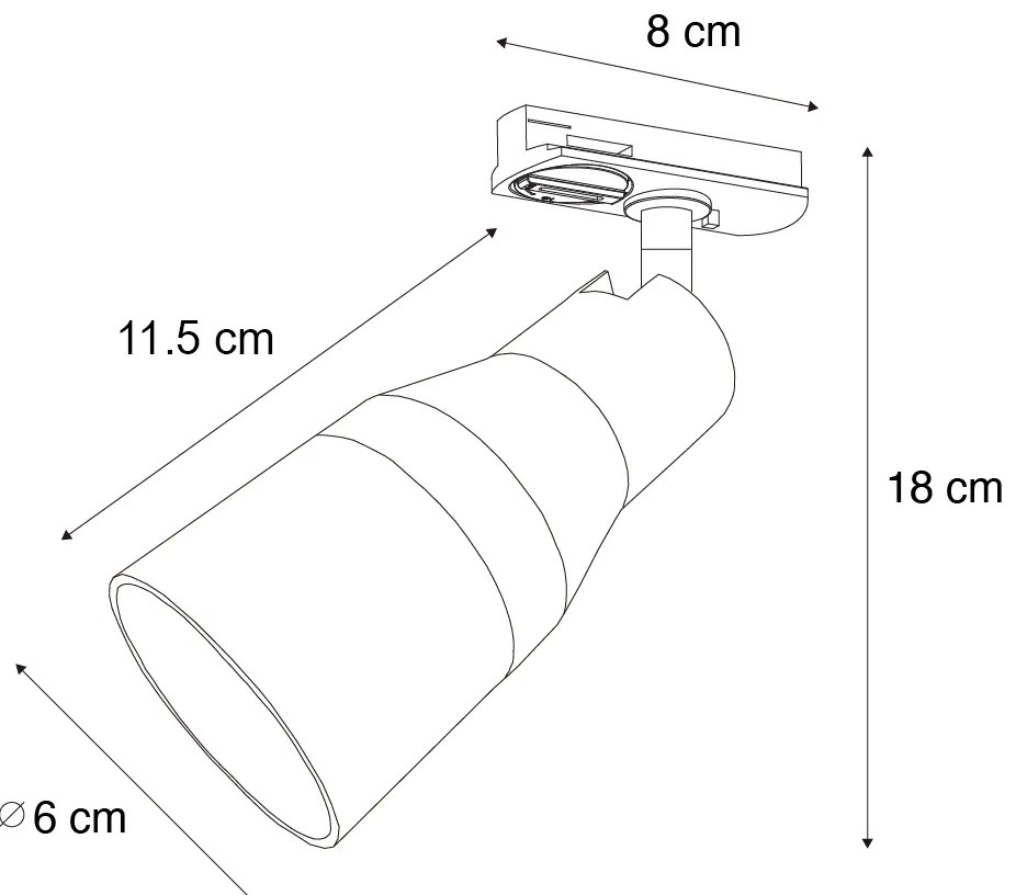 Nowoczesny reflektor beżowy ze złotem do 1-fazowego systemu szynowego GU10 50mm - Iconic Kohua