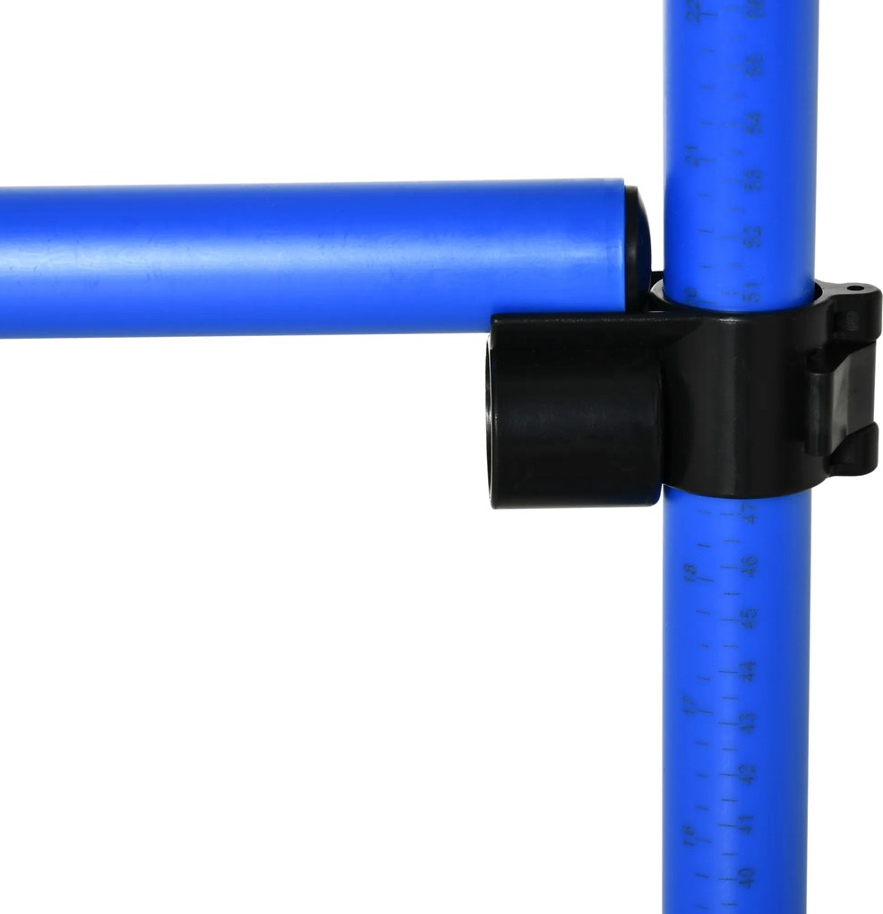 Agility słupki do slalomu stacjonata 4 x płotek do treningu niebieski pawhut