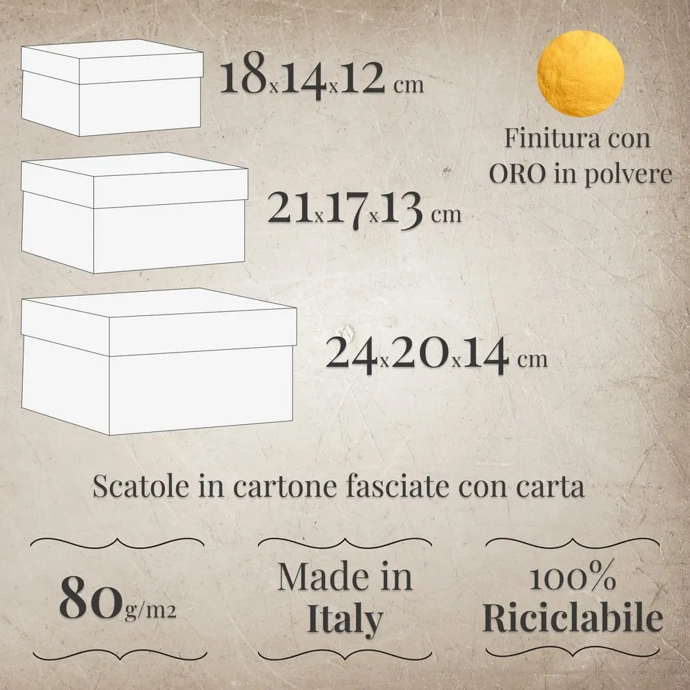 Pudełka prezentowe zestaw 3 szt. Quadrilobe – Kartos
