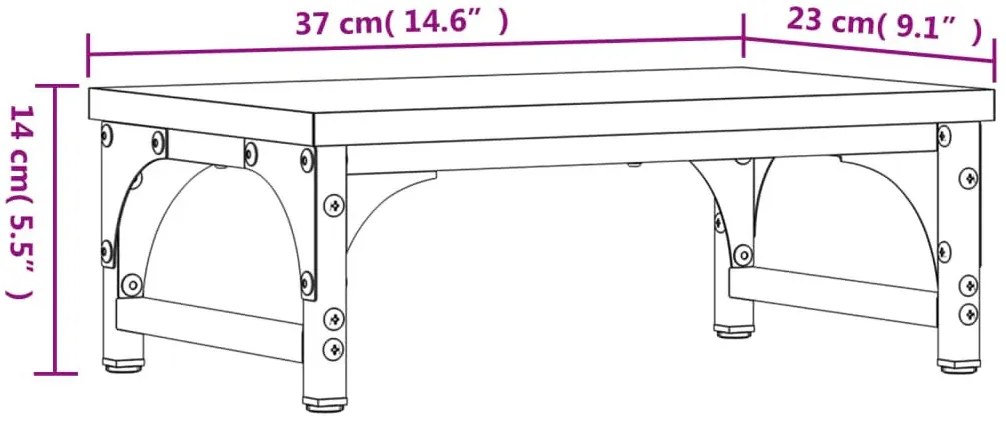 Półka na biurko pod monitor szary dąb R3-A68