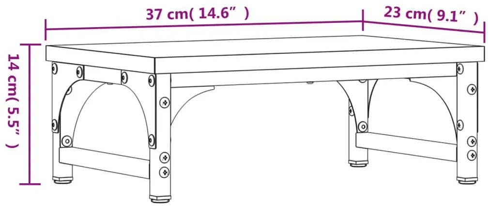 Półka na biurko pod monitor szary dąb - Sharis 3X