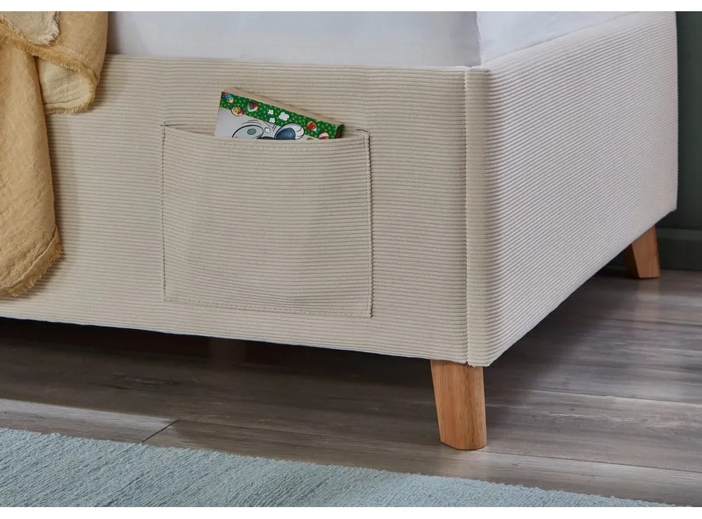 Beżowe tapicerowane łóżko dziecięce bez stelaża 140x200 cm Cool – Meise Möbel