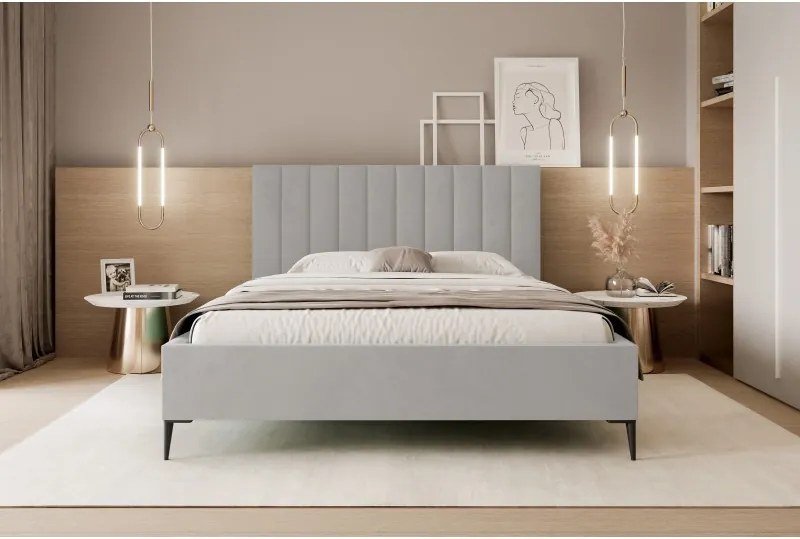 Łóżko Mona Slim III 120 Tkanina VELUTTO 15 stelaż metalowy