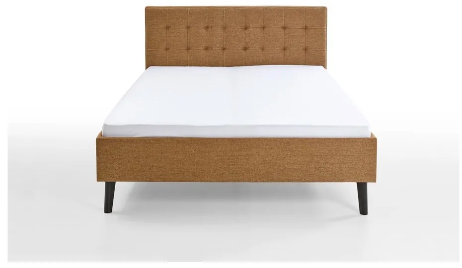 Brązowe tapicerowane łóżko dwuosobowe 140x200 cm Empire – Meise Möbel