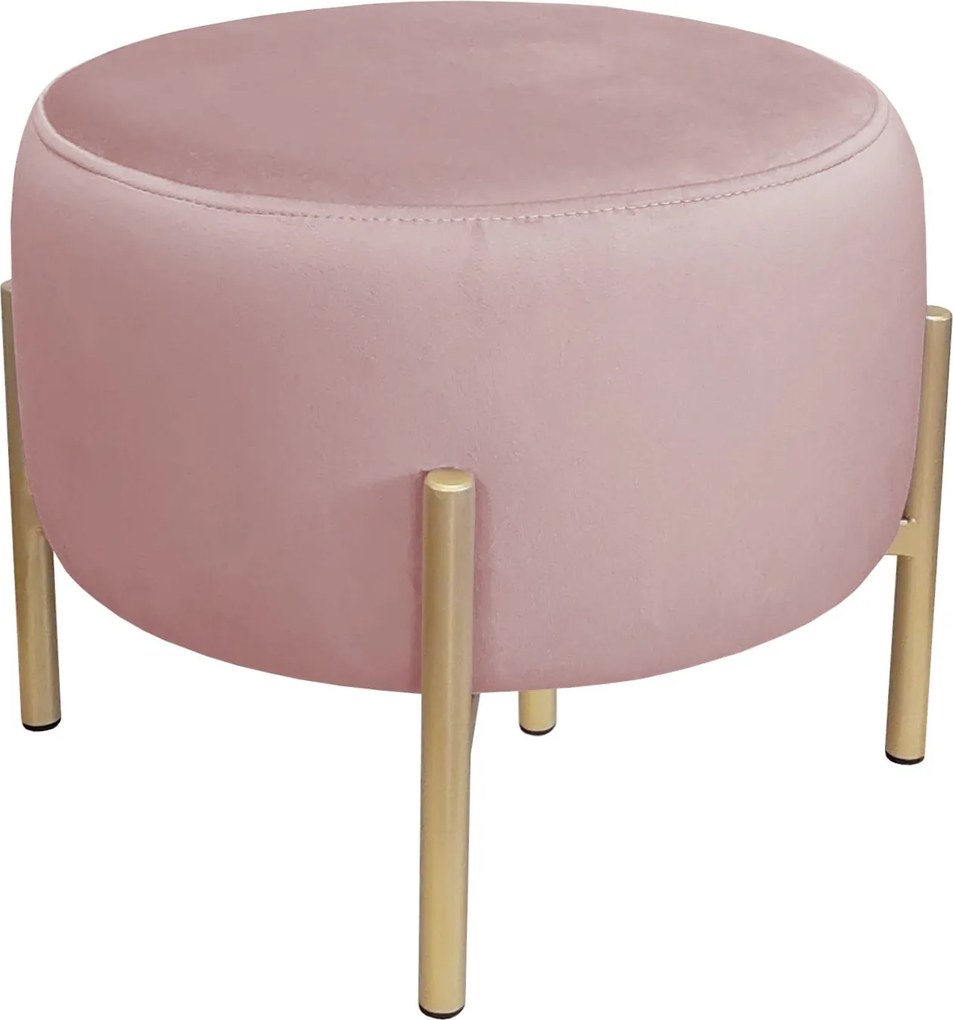Pufa OLA loft ławka podnóżek metal : Kolor Stelaża - Złoty, Kolor tkaniny - VELVET - MG58, Typ tkaniny - Velvet
