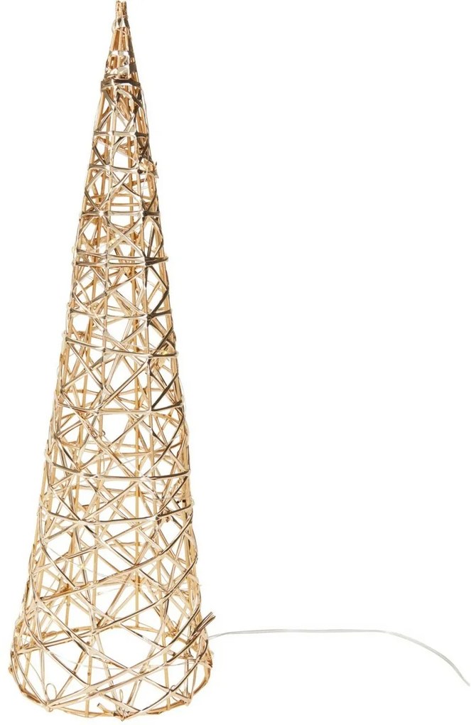 Świąteczny stożek świecący Champagne, 40 x 12 cm, 20 mikrodiod LED, na baterie, 40 cm