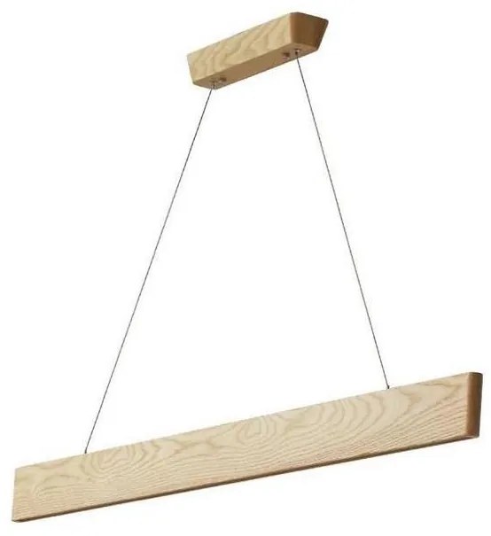 LED Żyrandol na lince LED/22W/230V 4000K 120 cm popiół/solidne drewno