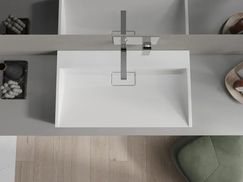 Mexen Ava umywalka nablatowa z konglomeratu B/O 80 x 46 cm, biała - 23018000