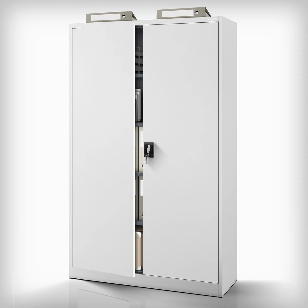 Szafa biurowa metalowa na akta szara JAN II, 1150 x 1850 x 400 mm