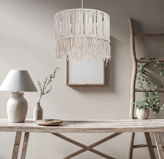Lampa wisząca boho z bawełnianego sznurka 4X A340 C8-N71