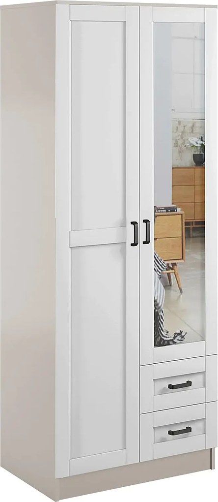 Szafa uchylna z lustrem i szufladami kaszmir + biały Z4-S55